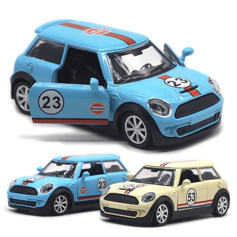 1:32 Alloy Model Mini Painting 53 Racing Classic Model Pocket Toy Pull-Back Door Car Model Children's Toy