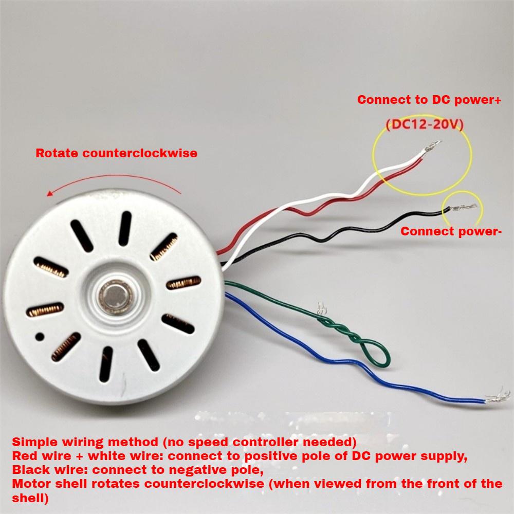 Бесколлекторный двигатель с внешним ротором DC12-20V Регулировка скорости Прямое и обратное вращение 4038RP Бесколлекторный двигатель с кабелем 9 см