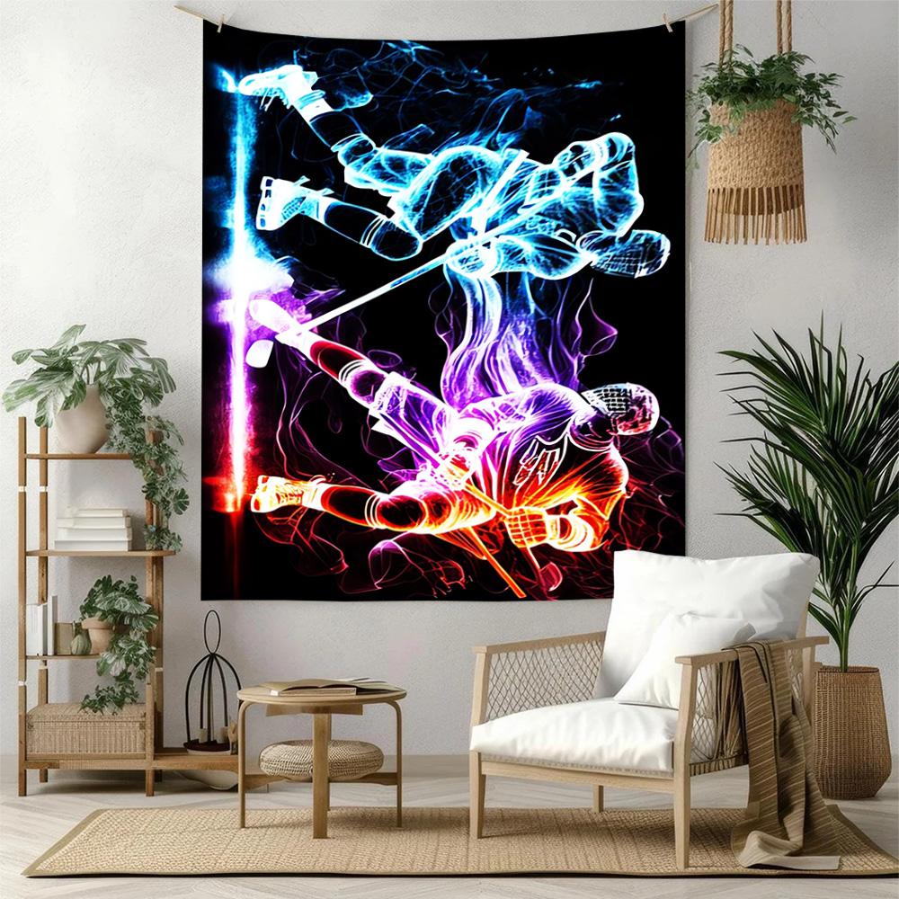 Hockey1 Wall Decor Tapestry Art For Pet Memorial Birthdaywedding Party Backdrop Family Gift