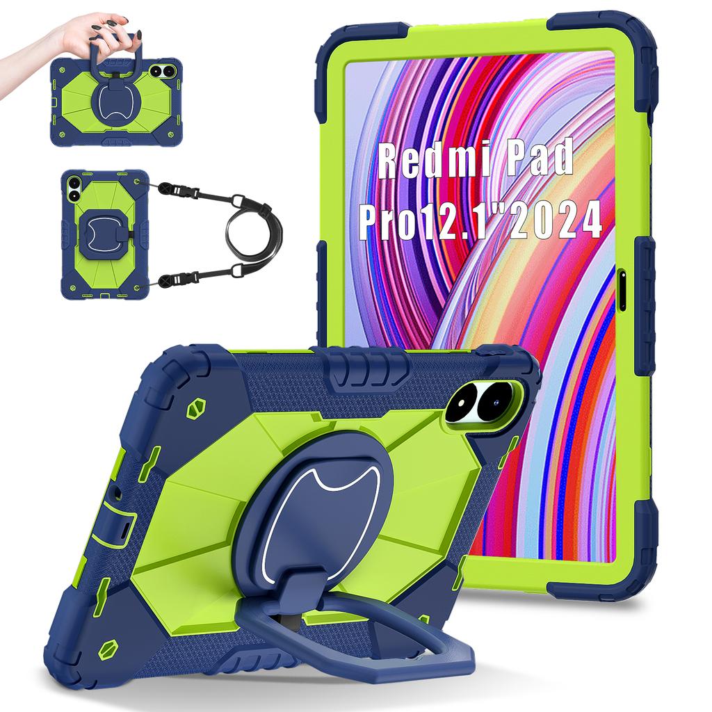 Для Redmi Pad Pro 12.1 SE 8.7 Xiaomi Pad 7 Pro 11.2 2024 Поворотный на 360 градусов Прочный чехол-броня для планшета Силиконовый ударопрочный чехол