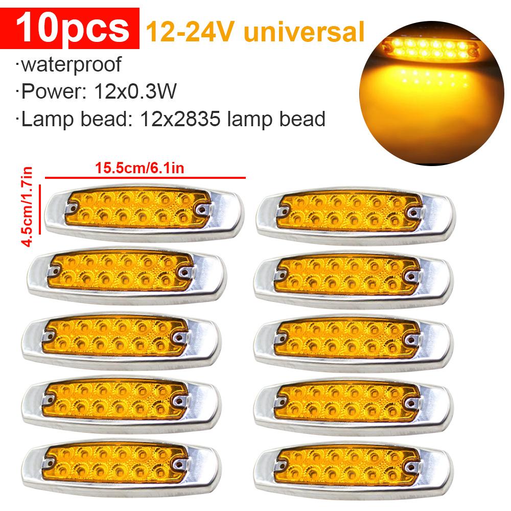 10 шт. 12-24 В светодиодный 12 светодиодный автомобильный боковой габаритный фонарь универсальный для грузовика для грузовика прицепа грузовика каравана водонепроницаемый габаритный фонарь
