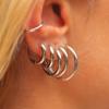 2PCS Simple Gold Silver Color Stainless Steel Hoop Earrings For Women Men Small Huggie Punk Hiphop Piercing Jewelry