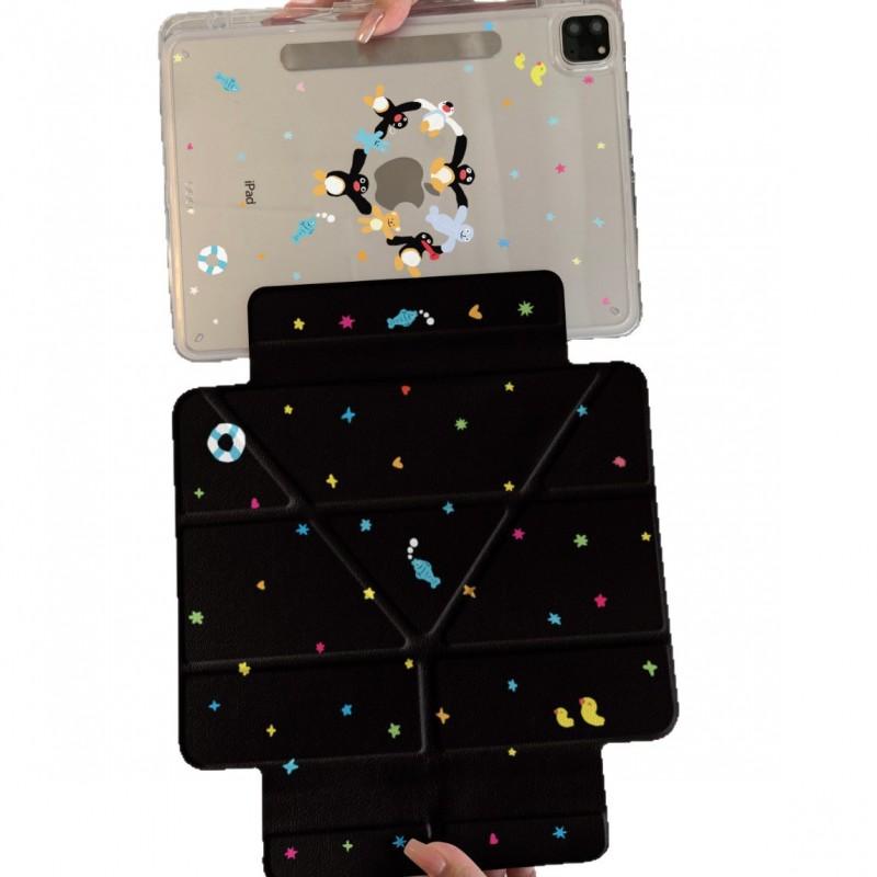Cartoon Star Penguin IPad Case 10th Gen Mini Air Pro With Pen Slot Stand Anti-Drop PC Shell Sleep Function