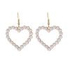 AREUM Heart Piercing Beads Drooping Both Ears 2 Pieces White Gold Popular Motifs Korean Fashion Ladies Accessories