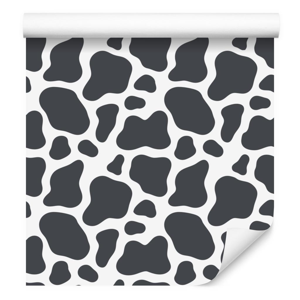 Cow Patches Wallpaper Navy Blue and Light Gray for Living Room and Bedroom 50x1000