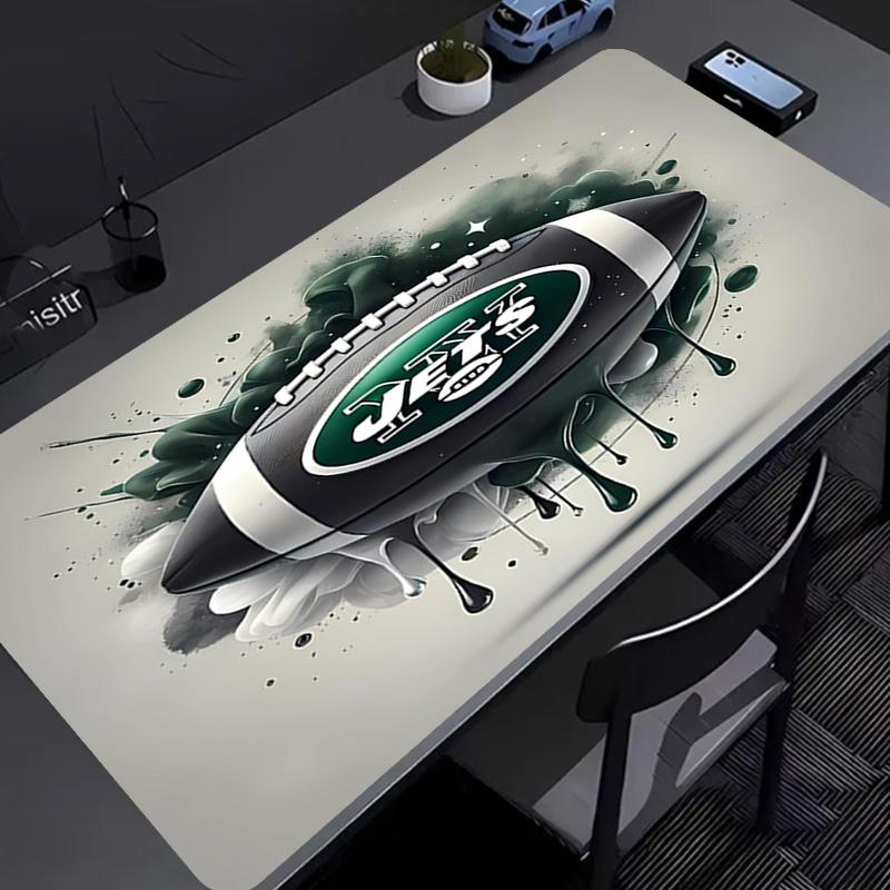 Коврик для мыши с логотипом New York Jets - Нескользящая резиновая основа, Гладкая поверхность для работы, игр, офиса и дома, Настольный коврик для мыши
