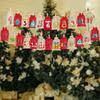 24 Pieces Advent Calendar Bags Christmas Burlap Drawstring Gift Bag Wooden