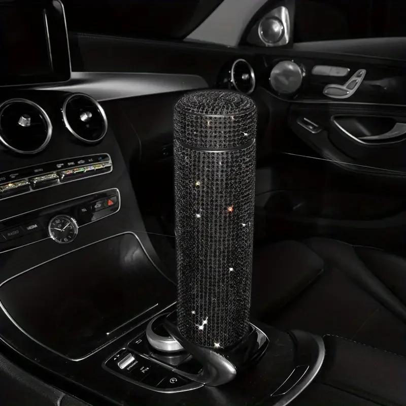 500 мл автомобильная термобутылка для воды 304 нержавеющая сталь алмазный держатель для сохранения тепла для воды блестящие автомобильные аксессуары для женщин