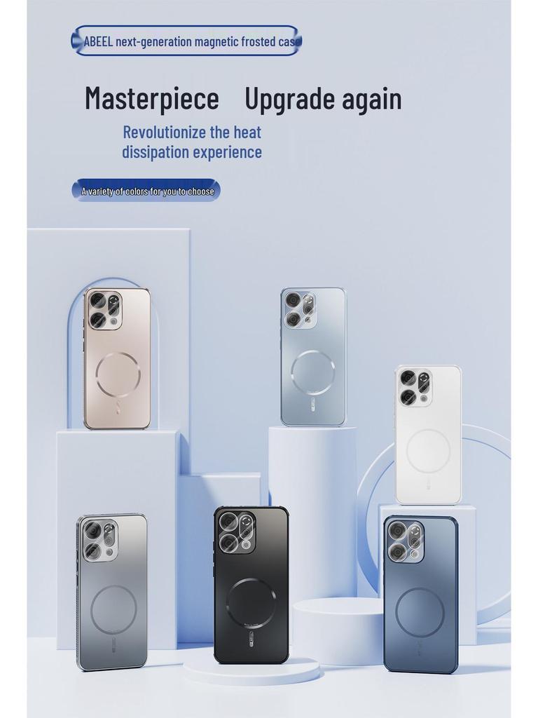 Противоударный магнитный матовый чехол с полным покрытием для OPPO Reno 14/13 Pro