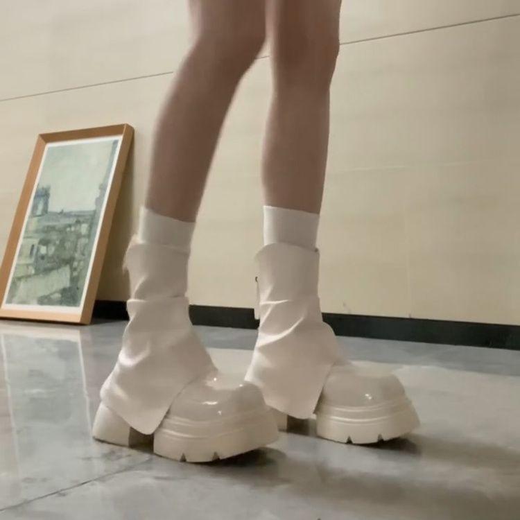 Осень и зима новая короткая обувь женские ботинки на толстой подошве повседневные дышащие тонкие ботинки модные универсальные ботинки Мартин