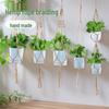 Bohemian-Style Hemp Rope Hanging Basket for Plants - Cross-Border Creative Gardening Pot Holder