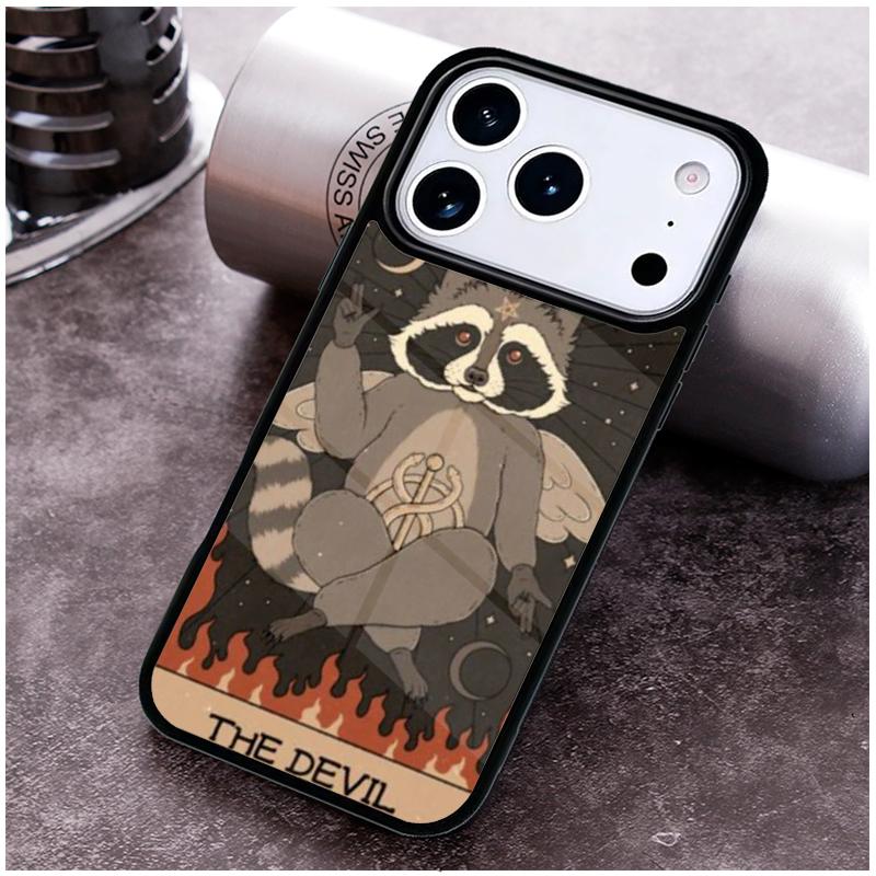 Чехол для телефона Raccoon Art Tarot для iPhone 17 16 15 Pro Max Air 14 13 12 11 Plus Ударопрочный Capa Cover