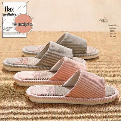 Универсальные дышащие тапочки из хлопка и льна - Женская и мужская домашняя повседневная обувь