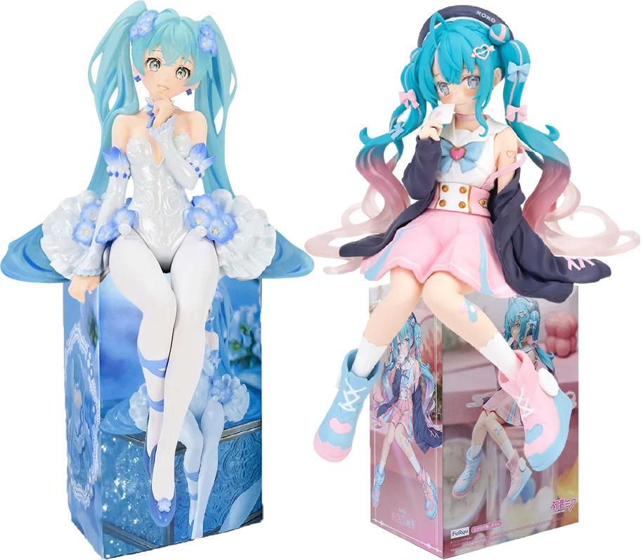 14cm Hatsune Miku Love Sailor Q Version Figure Pink Sailor Suit Blue Bow Heart PVC Action Figure Perfect Toy for Fans