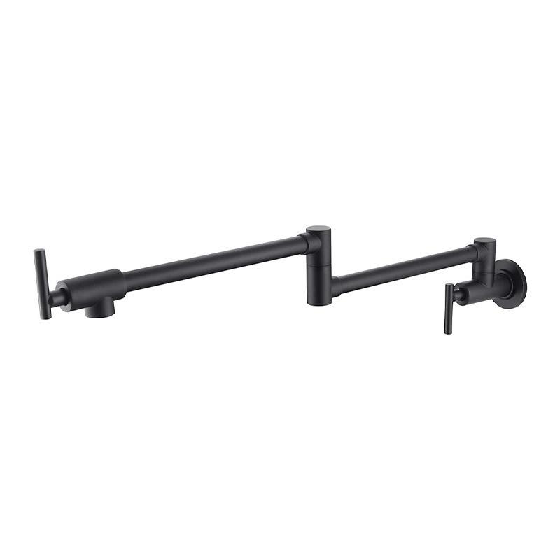 Black Wall Mounted Pot Filler Faucet Swivel Folding Rotary Kitchen Sink Faucet Brushed Gold Single Cooling Sink Tap