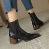 Мода 2025 Новые Осенние Женские Ботильоны из Спилка с Острым Носком Зимние Женские Ботинки Ретро Челси Ботинки Zapatos Mujer
