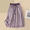 Летняя ретро-юбка свободного покроя с эластичной резинкой на талии, женская юбка средней длины А-силуэта