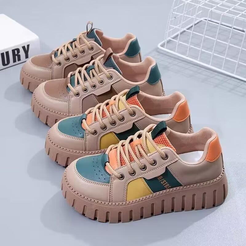 Fashion Luxury New Spring and Autumn Breathable Thick Sole Lightweight Sports Shoes Women's Fashion Trend Versatile Casual Board Shoes