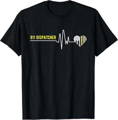 911 Dispatcher Heartbeat - Funny 911 Dispatcher Gifts Tee ShiGift Unisex T-Shirt Mens Womens Tees Top