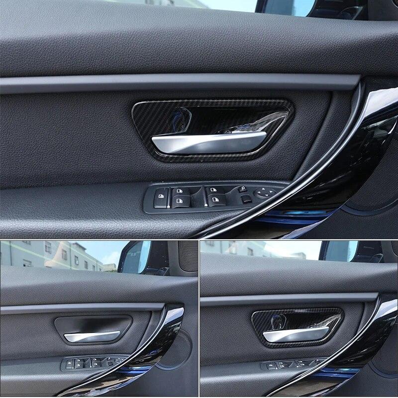 4 шт. ABS углеродное волокно текстура салона автомобиля дверная ручка чаша накладка декоративные аксессуары для BMW 3 4 серии F30 3GT F34 F36