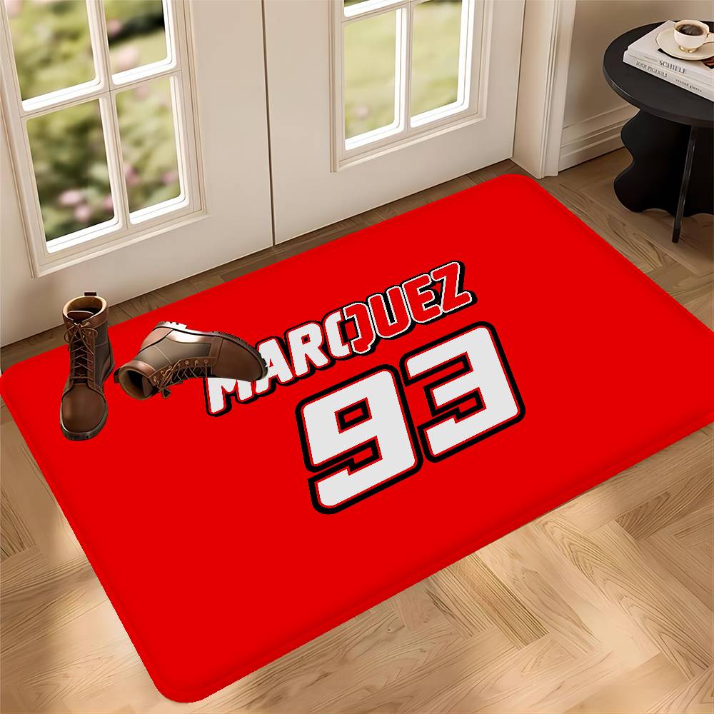 M-Marquezs-s 93 Logo Entrance Door Mat Washable Non-Slip Living Room Sofa Chairs Area Mat Kitchen Welcome Doormat