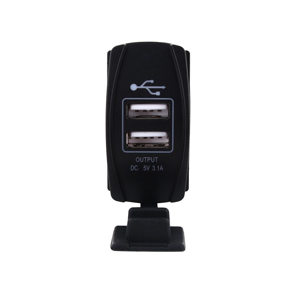 Автомобильный DC 12V?24 В синий светодиод двойной USB зарядное устройство Carling ARB Rocker Switches 5 В 3.1A
