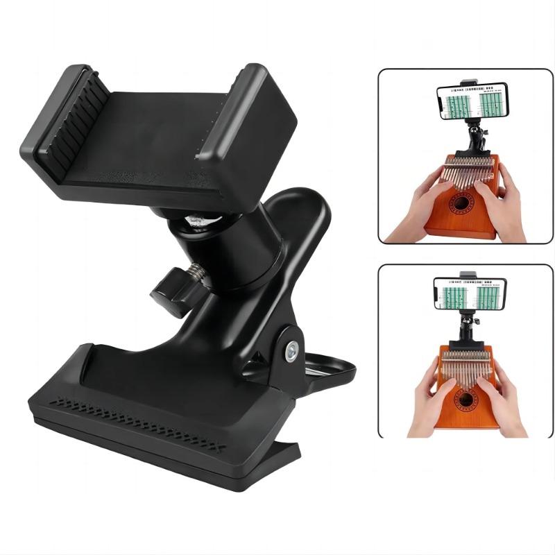 360 Swivel Smartphone Holder Clip Live Stands Clips Photo Heads Clips Tripods Guitar Head Clip Cell Phone Holder for 5.5cm - 7.5cm Cell Phones
