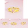 Trendy Adjustable Copper Gold Plated Ring In Flower Design For Stylish Women Accessories