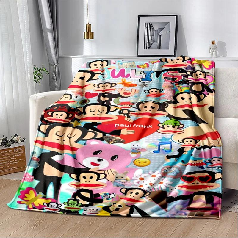 P-Paul Frank-k Фланелевое Портативное Одеяло для Детского Пикника в Гостиной Спальне Диване Кровати Идеальный Подарок на День Рождения