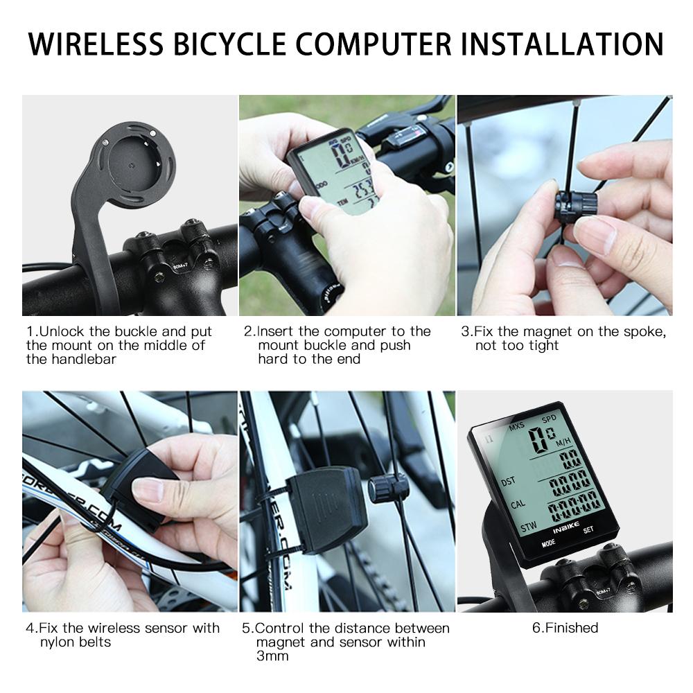 INBIKE 2.8 Inch Bike Wireless Computer Multifunction Rainproof Riding Bicycle Odometer Cycling
