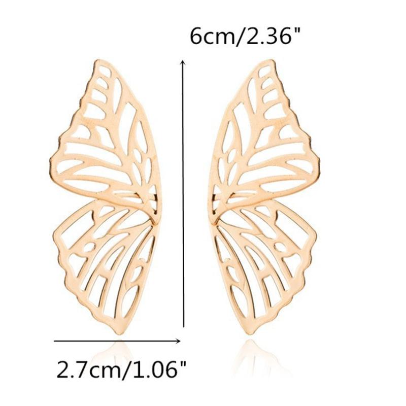 Exaggerated Fashion Hollowed Out Butterfly Wings Stud Earrings for Women Girl Gift Jewelry Wholesale