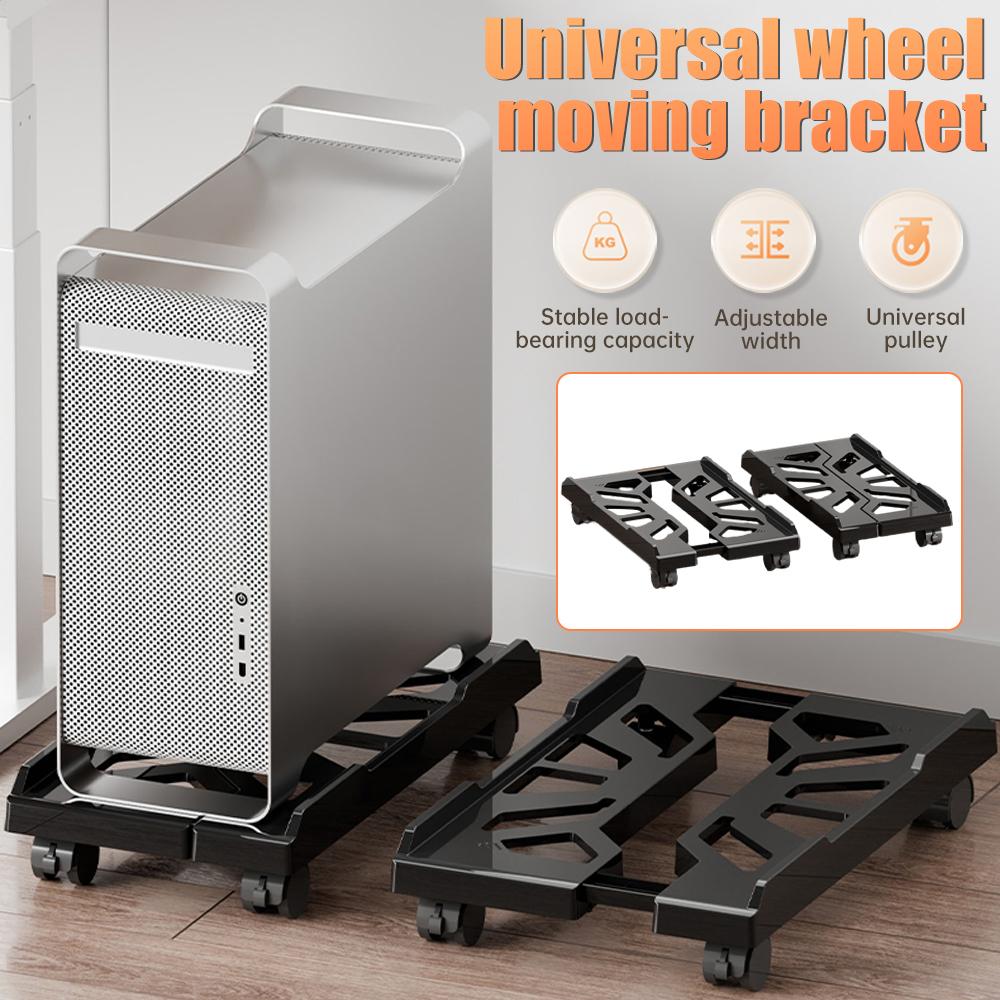 Desktop Computer Host Bracket Heavy-Duty Tower Stand PC Floor Riser Rolling Caster Wheels Ventilation For Gamers