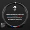 1piece Car Steering Wheel Cover Breathable Anti-slip Accessories For Renault RS Megane 2 3 4 Trafic Scenic 2 Clio Captur Twingo T111