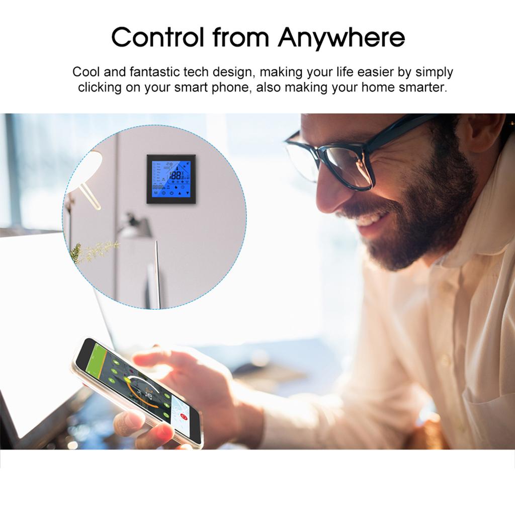 Умный термостат с Wi-Fi, контроллер температуры, ЖК-дисплей, программируемый на неделю для нагрева воды Tuya