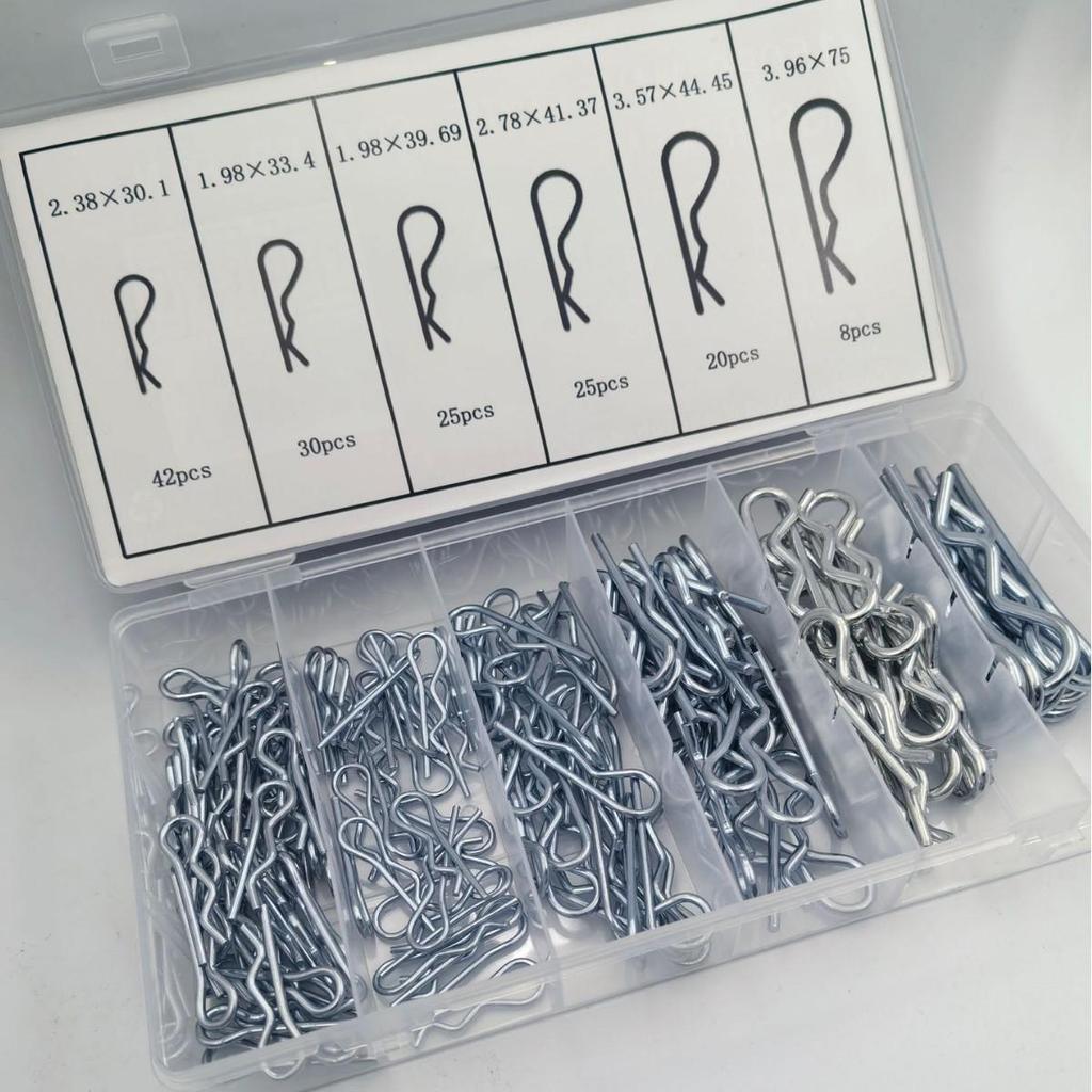 Набор из 150 шт. шплинтов типа B, типа R - Оцинкованные крепежные элементы