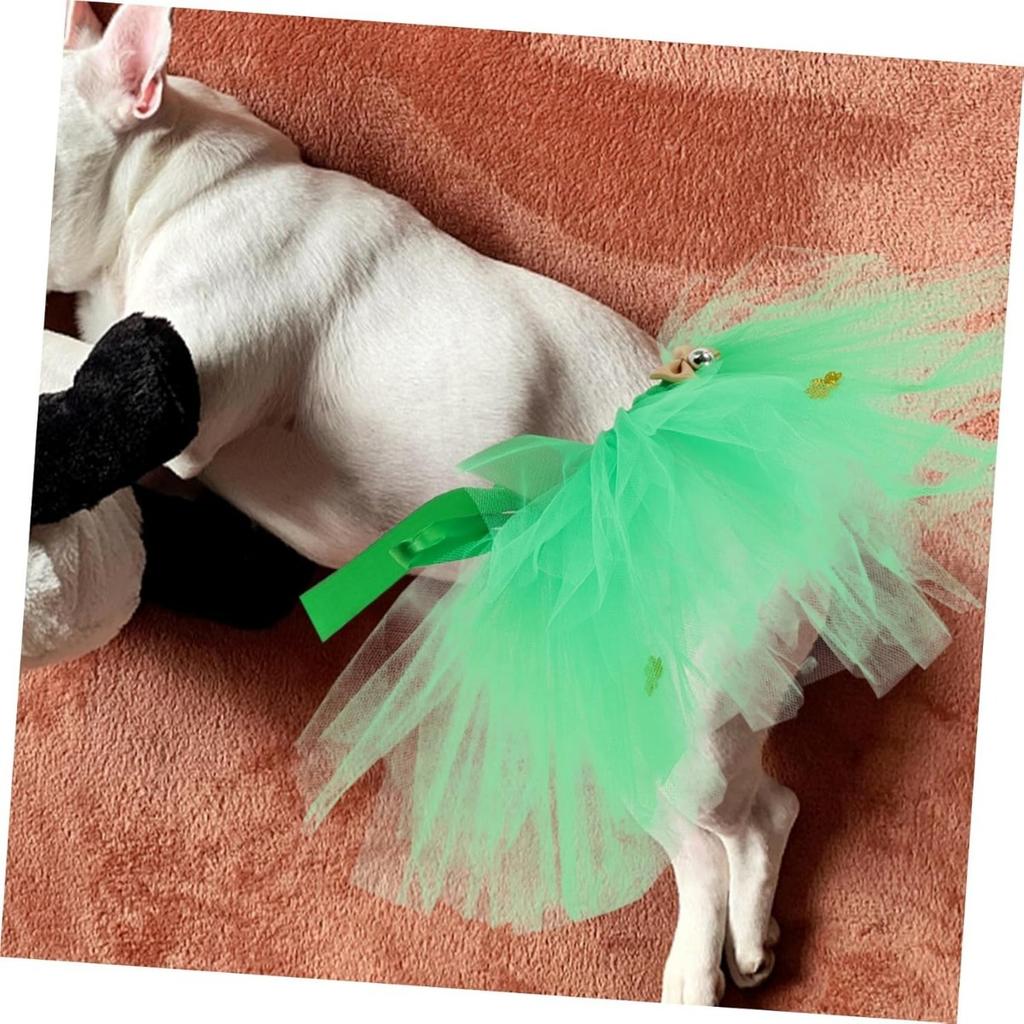 1Set Saint Patrick's Day Pet Costume Shamrock Hat Tutu Skirt Outfit for Dogs and Cats for Dog Cosplay and Celebrations