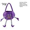 Skin Friendly Holiday Baskets Halloween Pumpkin Candy Basket with Handle, Soft Plush Trick or Treat Bag for Kids, Cute Goodie Bags Portable