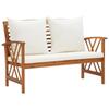 Day and Night - Day and Night Garden Bench with Cushions 119 Cm Solid Acacia Wood