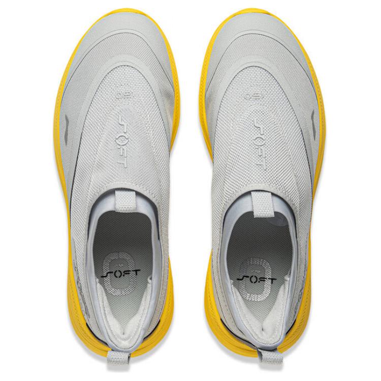 Li Ning SOFT GO 2 Амортизация Скользкие Устойчивые к истиранию Дышащие Низкие Повседневная Обувь Мужская Туманно-серый AGLV005-9