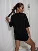Intense Feelings Drop Shoulder Tee T-Shirts Women Loose Oversize Tops Summer 100%Cotton High Quality Streetwear Hip Hop T-Shirt