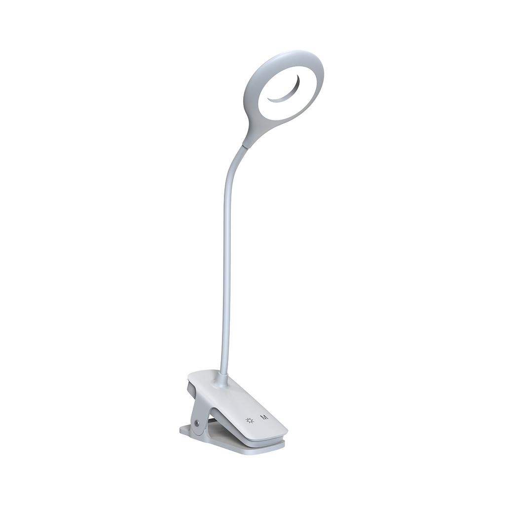 Mini lampka bezprzewodowa LED do czytania z klipsem kablem USB-C 80lm - biała