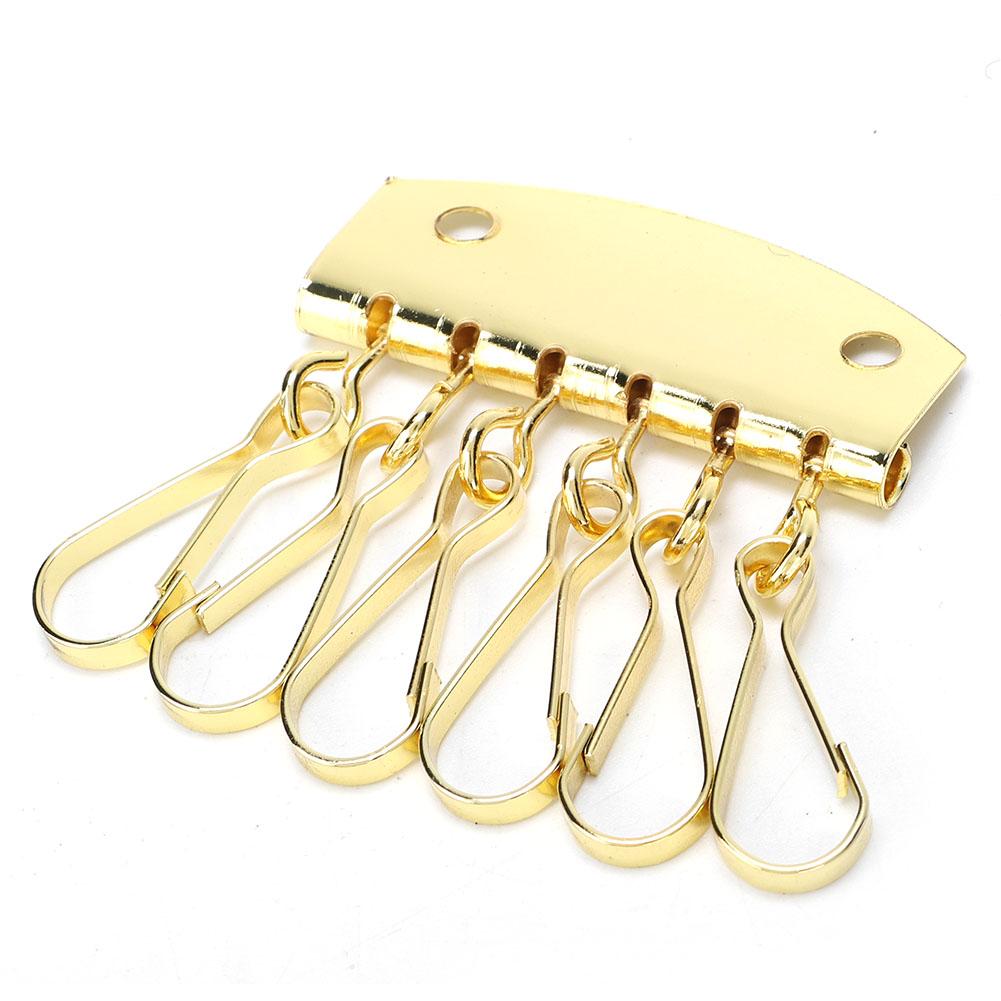 Кошелек для ключей, кожаная сумка, фурнитура, кольцо для ключей, органайзер, держатель, 6 крючков, застежка, зажим ( бронза)