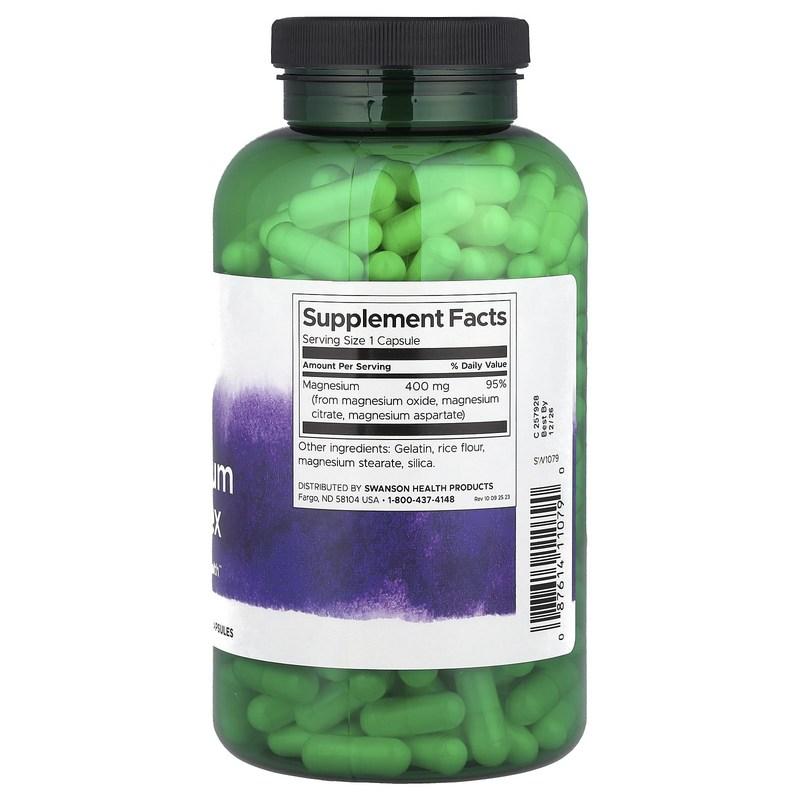 Swanson Triple Magnesium Complex 400mg capsules, 300 tablets, 1 unit