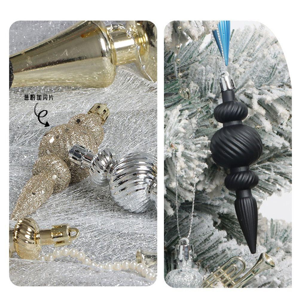 16Pcs with Hanging Rope Christmas Hanging Balls Special Shaped Xmas Tree Party Decorations New Year