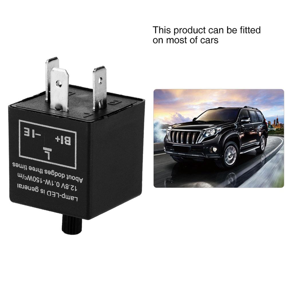 Flasher Blinker Relay Fix 12V 3 Pin Adjustable LED Light For Turn Signal Indicator Tool