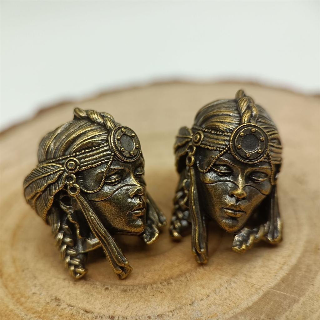 Винтажные племенные женские бусины для шнура-воина, латунные бусины для ножей, модные бусины для парашютного шнура, подвески для шнура, ключ