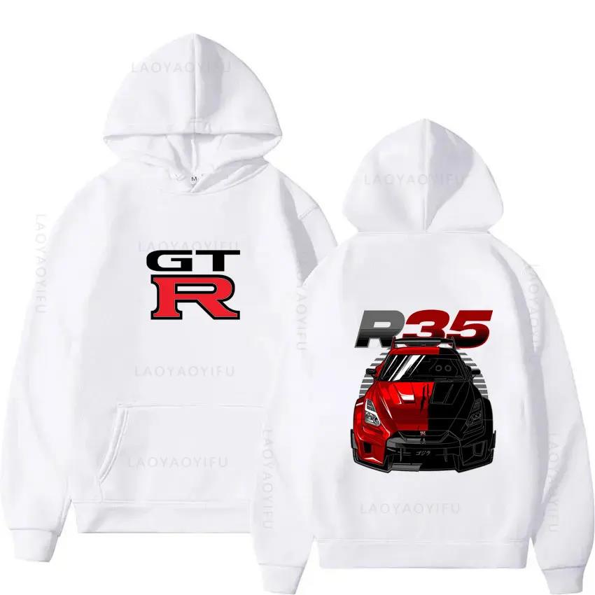 The first letter D GTR R35 streetwear hoodie, Japanese car sports hoodie, sweatshirt, men's clothing, Harajuku street pullover