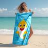 proof beach towel with B-Baby Shark pattern - soft,absorbent,quick-drying,machine washable - perfect for swimming,camping,bathing
