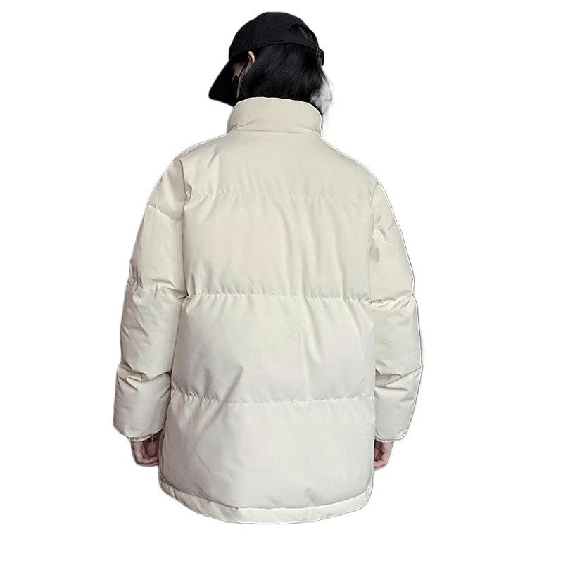 Зимняя однотонная утепленная куртка с воротником-стойкой и хлопковой подкладкой, мужская американская ретро-свободная и универсальная куртка с хлопковой подкладкой, повседневная куртка из хлеба