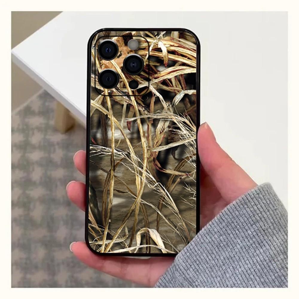 Camouflage Hunting Phone Case For Apple iPhone 15,14,13,12,11,Pro,X,XS,Max,XR,Plus,Mini Soft Black Cover